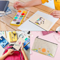 Miniatyrbillede 5 af 5: DIY tomme stofposer til rejser, toilettaske, maleri stofpose, makeup taske, maleri taske, 8pcs