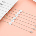 Miniatyrbillede 2 af 4: Armbånd i rustfrit stål med initial - Delikat møntbrev K-armbånd - Smalt disk-navn-armbånd - Personlig monogram C