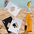 Miniatyrbillede 2 af 5: (Sort & Sølv 2-pak) Es Spar Flaskeåbner Kreditkort Størrelse Lomme Kapselåbner Bærbar Rustfri Stål Dåseåbner