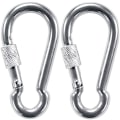 Miniatyrbillede 1 af 4: 5x10cm Låsbare Karabinerhager, Robust Karabiner, 316 Rustfrit Stål Skruelås Karabinerkroge