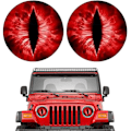 Miniatyrbillede 1 af 5: Bilsticker, Beast Eyes Forlygter Stickers, Bilstickers Bilsticker Forlygter Øjne Stickers, Eksteriør Bilsticker 3D Stereo Rou