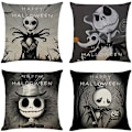 Miniatyrbilde 1 av 5: 4 stk 18\"x18\" Pyntekutt Dekorative Puter Halloween Sofa Puter Trekk Bomullslin Puter Kvadratisk Putetrekk for So