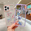 Miniatyrbild 5 av 5: iPhone 16 Pro Max 6,9\" Skal Söt Glitter Bling Glittrande Fjäril Telefonfodral för Kvinnor Lins Skydd Stötsäker Skydd