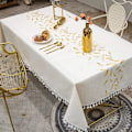 Miniatyrbilde 2 av 5: 140x180cm Duker i rektangulær bomullslin med gule blader, vanntett og elegant