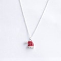 Miniatyrbilde 5 av 5: 50×3×1cm Julegave Rhinestone Elg Ørepynt for Kvinner Rød Krystall Julenissehatt Hengeøreringer Halskjede Sett