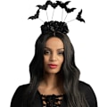 Miniatyrbillede 2 af 5: Halloween Sort Bat Hårbånd, Sort Universal Bat Hårbøjle til Voksen, Ungdom Halloween Cosplay Kostume Tilbehør