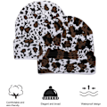 Miniatyrbillede 3 af 5: Kø-Print Beanie Hatte til Kvinder Mænd Varmt Strikket Hat Dyreprint Beanies Y2K Cap 2 Lag Vinter Leopard Print Skull Cap