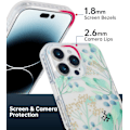 Pikkukuva 4 / 5: iPhone 16 Pro Max -kotelo kesäniityn kukkakuviolla, söpö läpinäkyvä kukkakuosi puhelimen suojakotelo naisille ja tytöille, [Ei kellastu