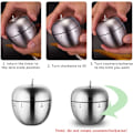 Miniatyrbillede 4 af 5: Køkkenur Æbleform Timer Mekanisk Manuel Rotation Alarm Køkkenur Rustfrit Stål til Madlavning Bagning Sport