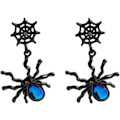 Miniatyrbilde 1 av 5: Svarte Gotiske Edderkopp Ørepynt Halloween Røde Krystall Edderkopp Drop Dangle Ørepynt Punk Stil Kors Edderkopp Ørepynt Reptil