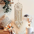 Miniatyrbillede 5 af 5: Smuk drøm Dreamcatcher Giant Dreamcatcher Macrame med fjer