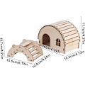 Miniatyrbilde 3 av 5: Liten Tre Hamsterhus - Trebur for Små Dyr - Burtilbehør for Gerbiler, Mus, Marsvin
