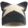 Miniatyrbillede 1 af 5: Kvinder Y2K Fuzzy Fluffy Hat Kawaii Grunge Fairy Katteøre Beanie Slouchy Hovedbeklædning Tilbehør