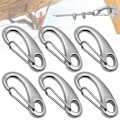 Miniatyrbillede 1 af 4: 304 Rustfrit Stål Karabiner, 50mm Rustfrit Stål Karabiner, Ægformet Karabiner, Rustfrit Stål Fjeder Karabiner