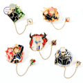 Pikkukuva 1 / 5: 5 kpl Spellback Battle rintamerkki Viisi Goh Dog Scroll Thorn Tiger Scepter Yuren Metallimerkki Laukkuasuste