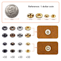 Miniatyrbillede 2 af 5: 120 stk. Metal Snap Knapper 4 Farver (12mm) + Hammer, Til Læderhåndværk Jakke Tegnebog Håndtaske