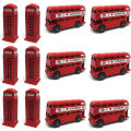 Miniatyrbilde 5 av 5: London Buss og Telefonkiosk Støpt Metall Kjøleskapsmagneter - Sett med 3
