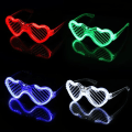 Miniatyrbilde 1 av 5: （Hjerteform）4 stk. LED-briller, blinkende LED Cyberpunk-briller til diskofest, cosplay,