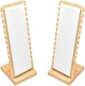 2-pakning Bambus Panel Smykker Halskjede Bordplate Display Boards Stativ (Hvit)