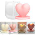 Miniatyrbillede 1 af 4: Hjerteformet Lysform med Base Valentinsdag Resin Støbning Silikoneform til DIY Aromaterapi Lys Voks Gips Polymer Ler Dekoration