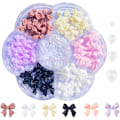 Miniatyrbild 1 av 5: Färgglada Rosett-Nagelstuds med Strasskristaller, 3D Rosetter Nagelcharm Färgglada Rosett Nagelcharm Set för Akrylnaglar