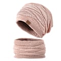 Miniatyrbild 1 av 3: Rosa vinter varm mössa hatt och loop halsduk rör halsduk set med fl