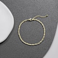 Miniatyrbillede 2 af 4: Guld Ankelkæder til Kvinder Vandtætte Cuban Link Hjerteperler Fiskebens Rhinesten Ankelkæder Sæt Lagdelt Ankelarmbånd til