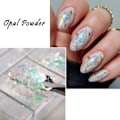 Miniatyrbild 2 av 5: Holografiskt Nagelkonst Glitter Iridescent Flakes Nagelfolie 12 Rutor Sjöjungfru Ljus Färgglad Stjärna Gradient Is Slag Nagel Se