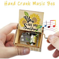 Miniatyrbilde 4 av 5: Musikkbokser, Graverte Tre Vintage Håndsveiv Unike Fargerike Musikkboksgaver til Jul, Jubileum, Bryllup, B