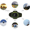 Miniatyrbild 4 av 6: 6-i-1 Överlevnadsarmbandsklocka för utomhus, nödsport vattentät armband Första hjälpen verktyg Army Green