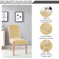 Miniatyrbild 2 av 4: (Beige 2-delars set) Spandex matstolsöverdrag - Universal avtagbar tvättbar stolsöverdrag