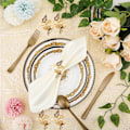 Miniatyrbillede 5 af 5: 12 stk. Guld Servietringe, Sommerfugl Servietringe, Metal Servietringe