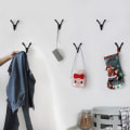 Miniatyrbillede 5 af 5: 6 stk. dobbeltvægget knagerække, minimalistisk kraftig vægknagerække i zinklegering til entreen