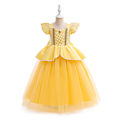 Miniatyrbilde 2 av 6: 1 stk. gul jente Belle prinsesse bursdagsfestkjole Skjønnheten og udyret kostyme Height 130CM