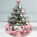 Miniatyrbillede 2 af 5: 1 stk Juletræsskørt Pink Træskørt Glitter Nisser Snefnug Jul Vinter Træskørt 48 Tommer til Pink Jul I