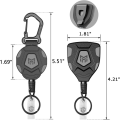 Miniatyrbilde 5 av 5: 2-pak Retrekkbar nøkkelring, Heavy Duty Karabinkrok Merkeholder, T