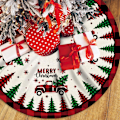 Pikkukuva 1 / 5: 122×122×1cm Joulukuusen helma Punainen Buffalo Plaid Joulukuusen helmat Matto 48 tuumaa sisä- ja ulkokäyttöön Joulukuusi Holi