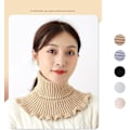 Miniatyrbild 2 av 5: Dam Turtleneck Ribbad Stickad Falsk Krage Rufs Wrap Solid Scarf Vinter Varm Halsduk Elastisk Hals Ärm