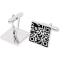 Miniatyrbild 3 av 5: 1 par Silver Square QR-kod Manschettknappar för Män i Presentask Roliga Manschettknappar för Bröllopsskjorta Fest Affärer Regul