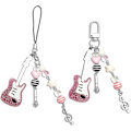 Miniatyrbillede 1 af 5: 2 STK Søde Telefon Charms Nøgleringe Æstetisk Y2k Pink Guitar Jordbær Stjerne Mobiltelefon Stropper Nøgleringe til Nøgler Tasker Kamera