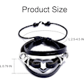 Miniatyrbilde 4 av 4: 1 stk Lær Kjærlighetsarmbånd Perlepararmbånd Håndvevd Armbånd Lagdelt Svart Håndledds Smykker for Kvinner og Gutter