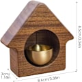 Miniatyrbild 5 av 5: Liten Dörrklocka, Dörrklocka | Magnetisk Butiksklocka i Trä med Mässingsklocka, Japanska Vindspel, Handknuten Dörrprydnad för Butik