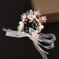 Miniatyrbilde 2 av 5: (Hvit) 2 stk perle krystall håndleddskorsett brudepike barn håndblomst bryllup vakker brud bryllup