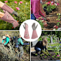 Miniatyrbillede 5 af 5: Lilla havehandsker til kvinder i læder med lange ærmer, lange arbejdshandsker med piggebeskyttelse til M
