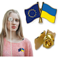 Miniatyrbillede 1 af 5: Flag pin Europa-5stk - Ukraine Venskab Pin, Tyskland Ukraine fr