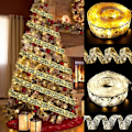 Miniatyrbild 4 av 4: Glittrande bandljus 5m LED-julbelysning, julgransdekoration, spetsbåge DIY jul