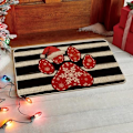 Miniatyrbillede 3 af 5: 40x60cm Paw Print Hat Juletræsdørmatte, Vinter Jule Hjem Decor Lav Profil Skift Tæppe Dør Matte Gulv Matte til Indendørs Ud