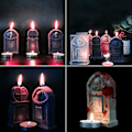 Miniatyrbilde 5 av 5: 2 stk Gravstein Lysform Halloween Harpiksstøping Silikonform for DIY Aromaterapi Lys Voks Gips Polymerleire