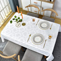 Miniatyrbild 3 av 5: (Rektangulär/Långsträckt, 130 x 180 CM (4-6 Sittplatser)) Jacquard Bordsduk Blommig Damask Bordsduk Sp White