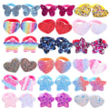 Miniatyrbilde 1 av 5: 36 stk. hårstrikk Scrunchies Hårstrikk Hestehale Forskjellige stiler Flerfarget glitter for små jenter Ki